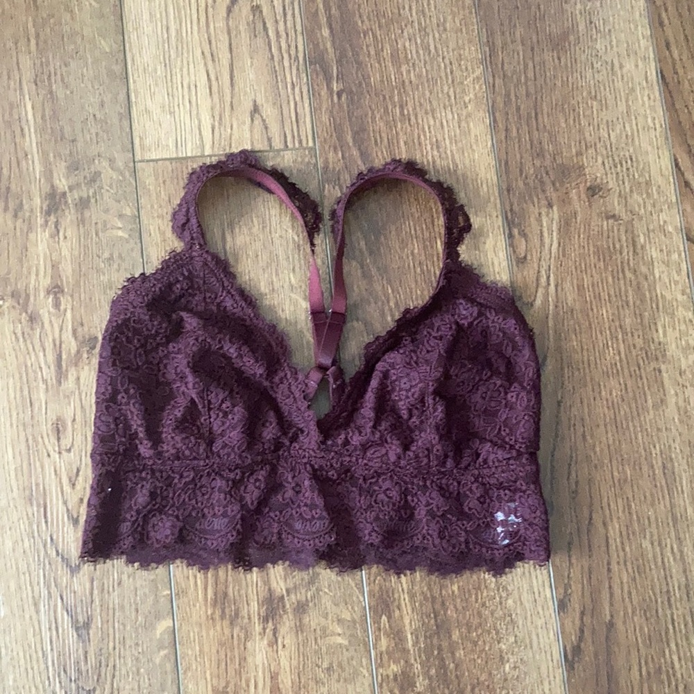 Aerie maroon lace bralette